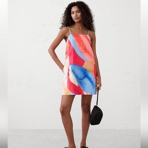BANANA REPUBLIC linen blend strappy mini dress